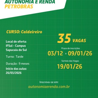 O Programa Autonomia e Renda Petrobras lançou edital