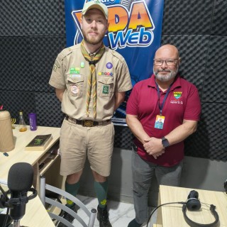 VISITA NA RÁDIO VIDA  GILSOM PRODES CURADOR DO MUSEU MUNICIPAL E CHEFE LUIDI DO GRUPO ESCOTEIRO